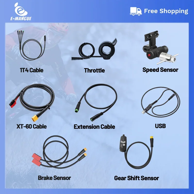 BAFANG Mid Drive Motor Gear Shift Sensor Twist Throttle USB Programming Cable Chainring Wrench 8FUN Motor Kit Accessories