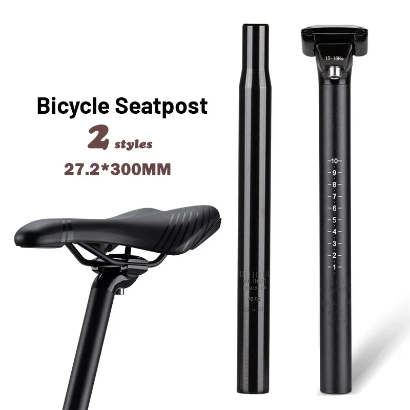 BAFANG Bicycle Seat Post 27.2mm x 300mm Aluminum Alloy Seat Tube MTB BMX Saddle Pole for Mountain Bike Road Bike Fixed Gear