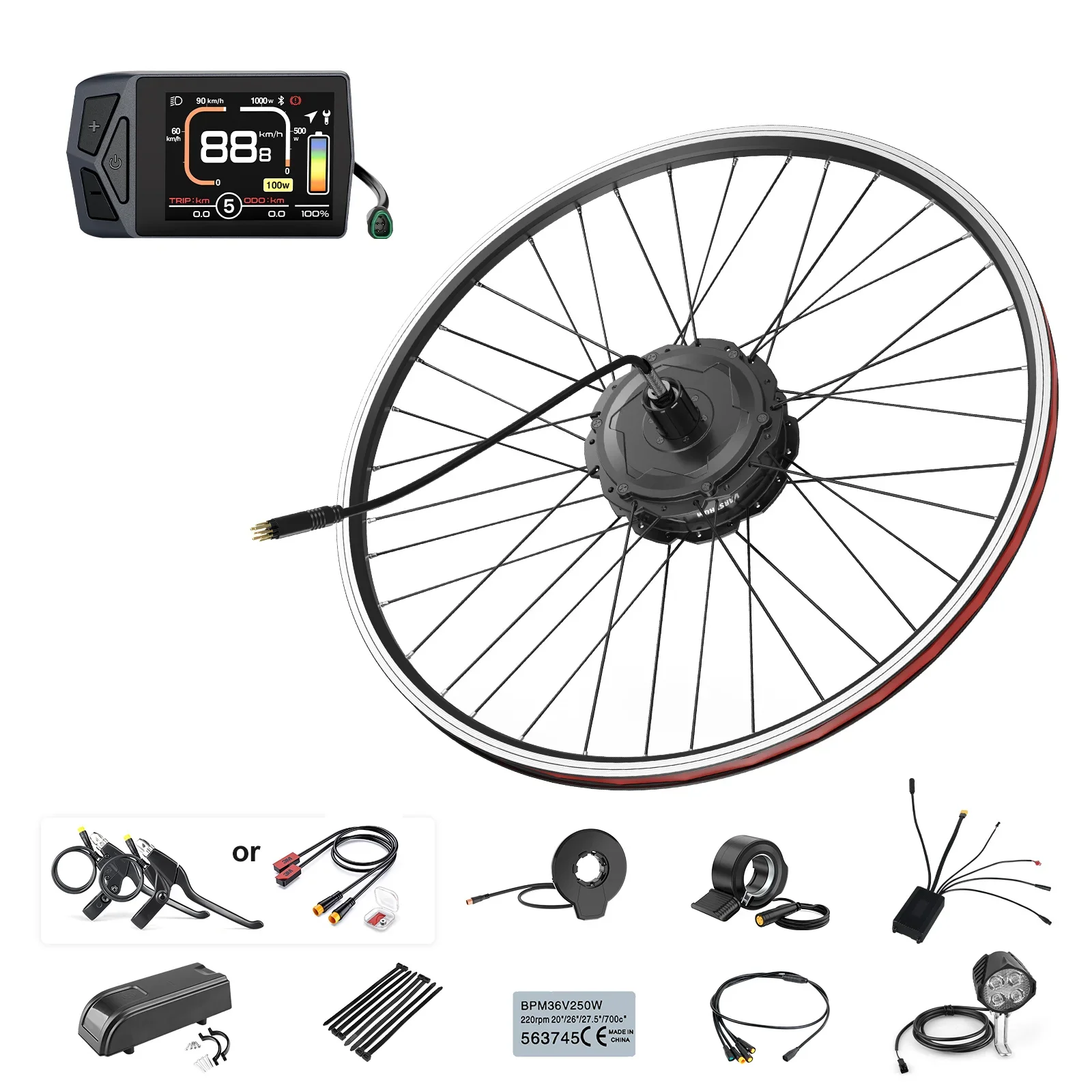 BAFANG Varstrom Hub Motor Ebike Conversion Kit 750W/500W 48V Rear Wheel Drive 125XVH Performance Version, 20"-29" 700C