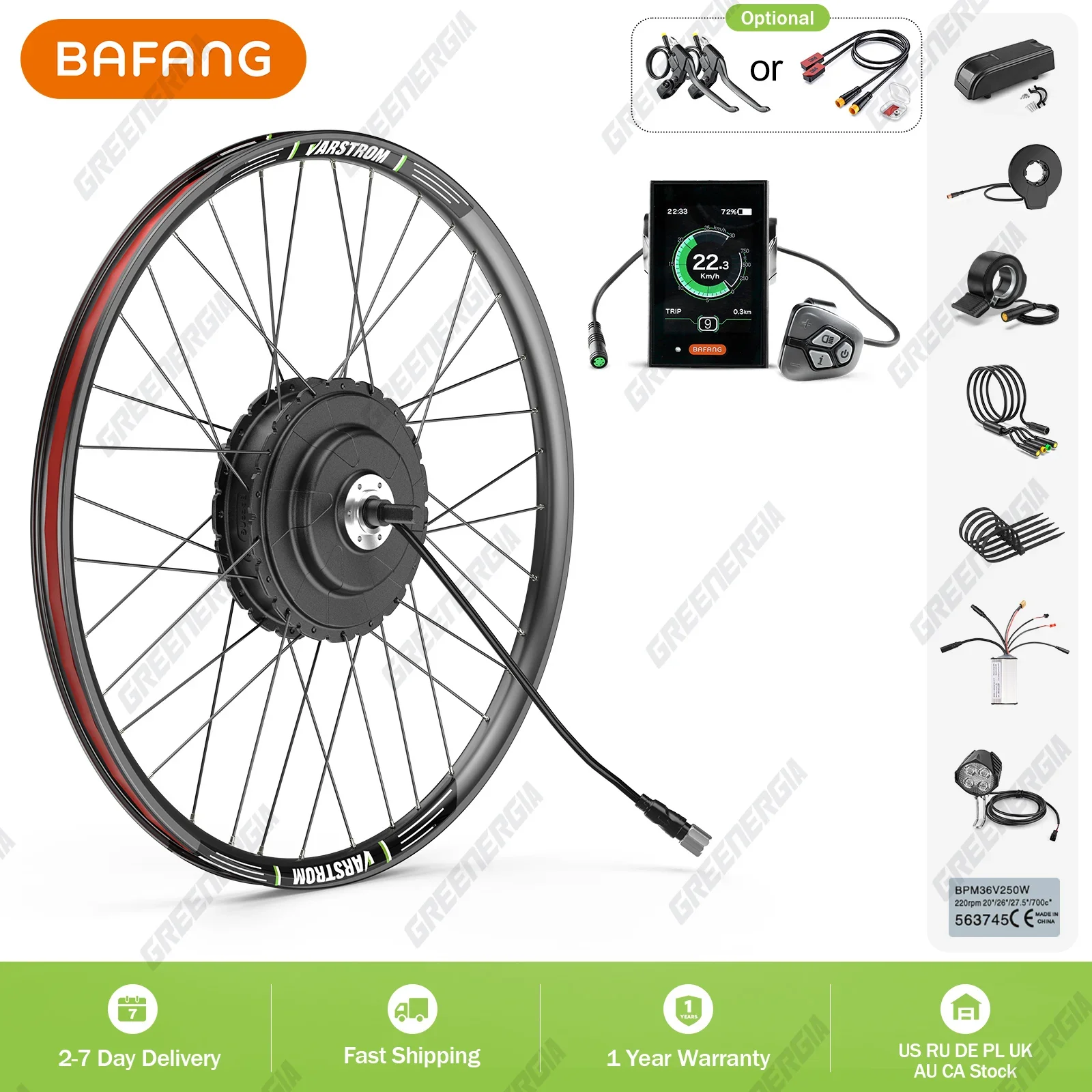 BAFANG 750W/500W 48V Front/Rear Hub Motor E-Bike Conversion Kit Brushless Rear Wheel Motor Let me know if you need help with any other product titles!