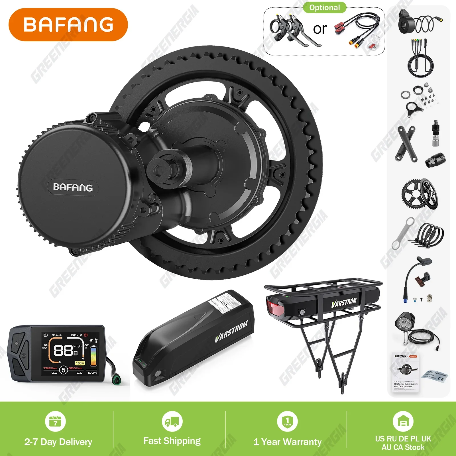 BAFANG BBS02B 48V 750W Ebike Conversion Kit Mid Drive Motor Electric Bicycle 8FUN M315 Middle Motor with 13Ah/20Ah Battery